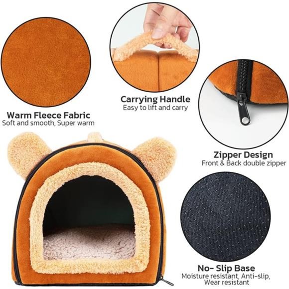 Pet Soft Guinea Pig Bed Rabbit Bed Cozy Guinea Pig Hideout House Bunny Hideout - Picture 3 of 8